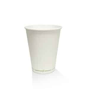Coffee Cup 12oz PLA Coated S/W Plain White, 50/Slv