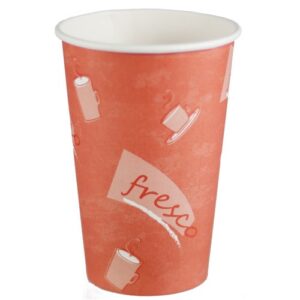 Paper Coffee Cup 12 oz Alfresco Single Wall Red, 1000/C