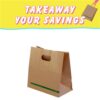 Paper Carry Bag D Cut Handle Takeaway Food 280Hx280W+150G mm, 250/C