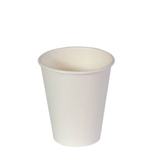 Paper Coffee  8oz Cup Plain Single Wall White
