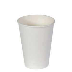 Paper Coffee 12oz Cup Plain Single Wall White