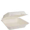 Dinner Box Clamshell Natural Fibre White, 250/C