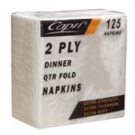 Napkins 2 Ply Dinner Quarter Fold White, 1000/C